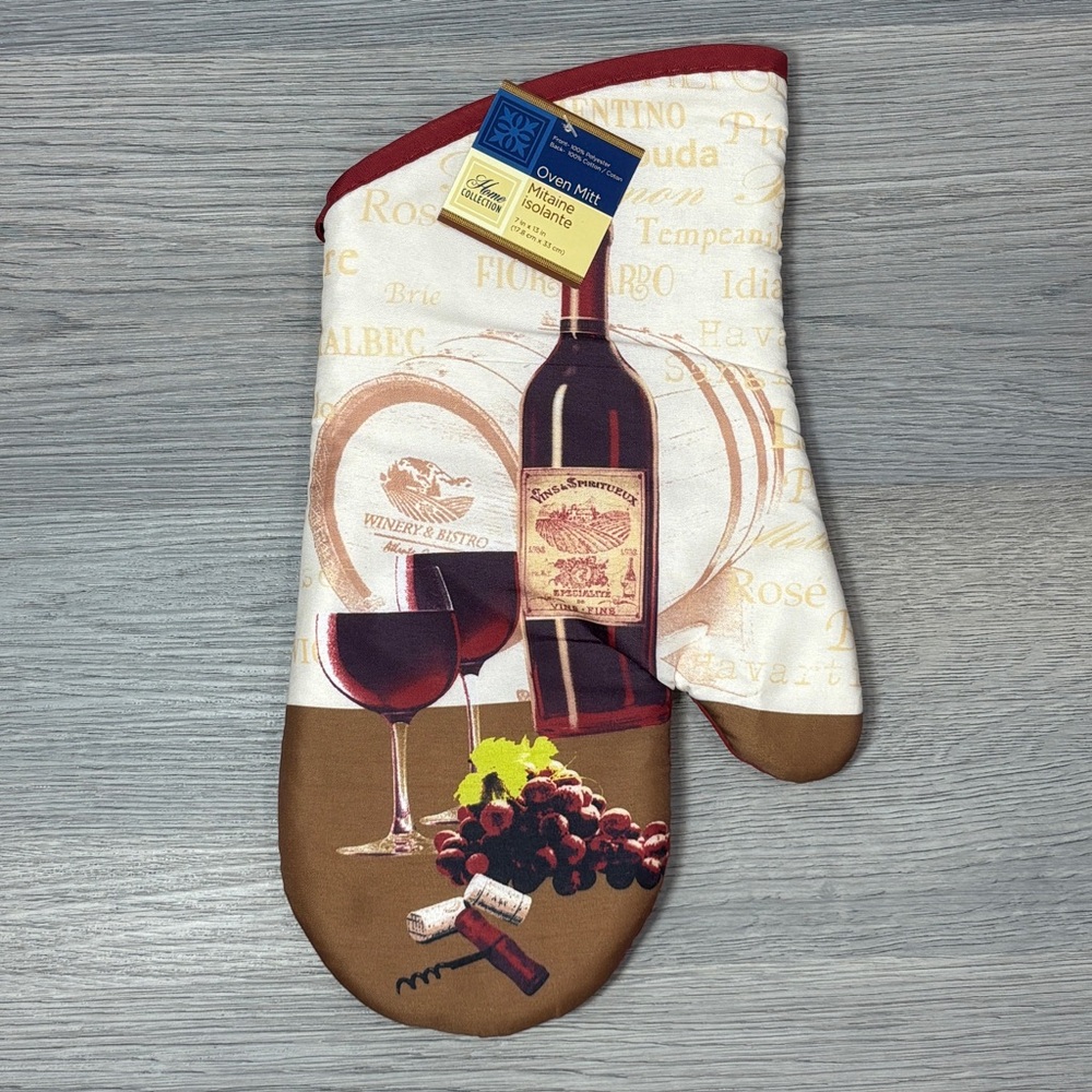 Wine Themed Oven Mitts & Pot Holders NEW - Picture 2 of 3